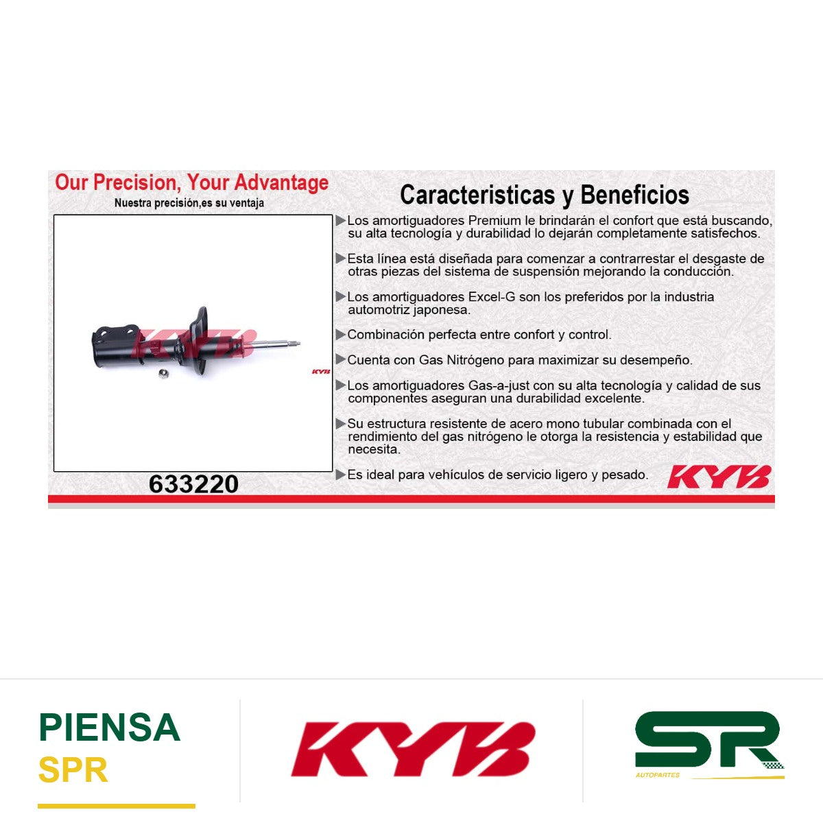 AMORTIGUADOR DELANTERO IZQUIERDO HIDRÁULICO DODGE ATOS (2001-2012). KYB