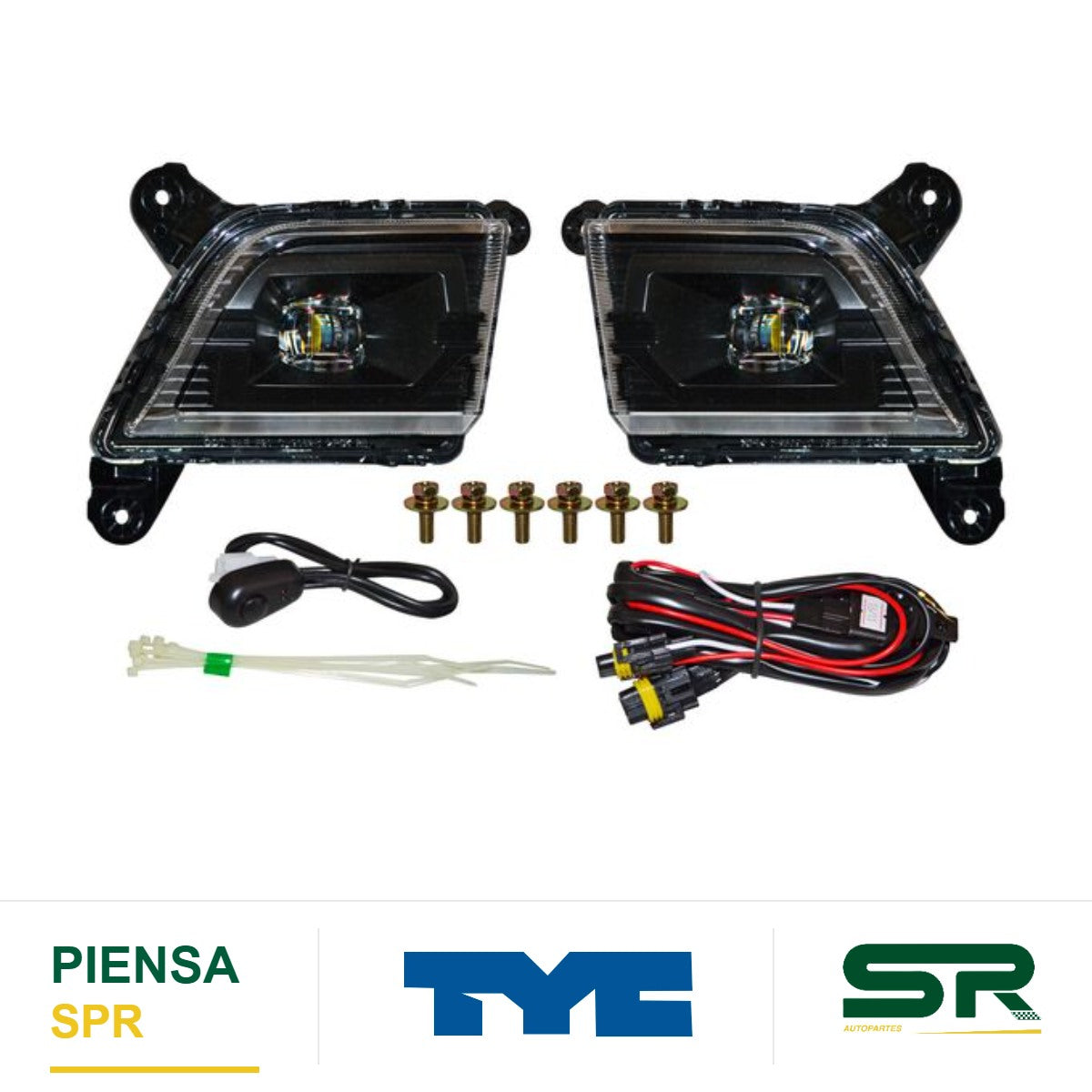 FARO DE NIEBLA JUEGO LED CHEVROLET PICKUP 2019-2021 FONDO NEGRO TYC