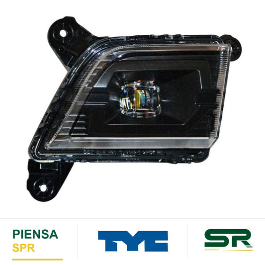 FARO DE NIEBLA DERECHO LED CHEVROLET PICKUP 2019-2021 FONDO NEGRO TYC