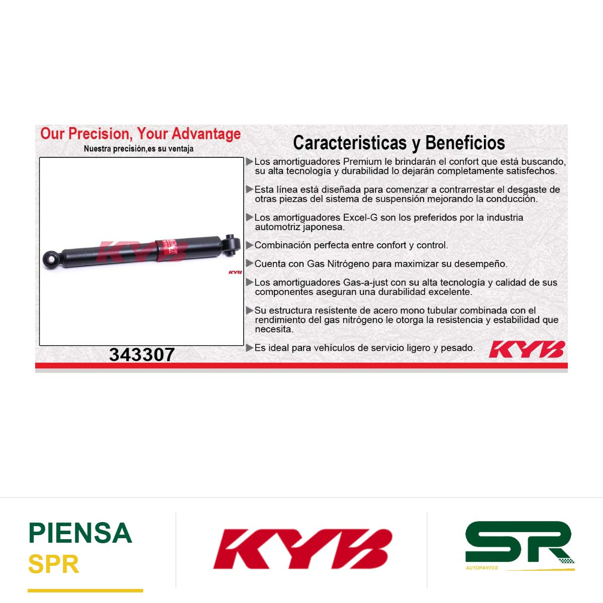 AMORTIGUADOR TRASERO GAS EXCEL-G CHEVROLET ASTRA (2000-2008) - ZAFIRA (2001-2007). KYB