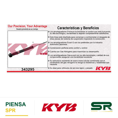 AMORTIGUADOR TRASERO GAS EXCEL-G TOYOTA. YARIS TODOS (2003-2005) - ECHO (2000-2005) KYB