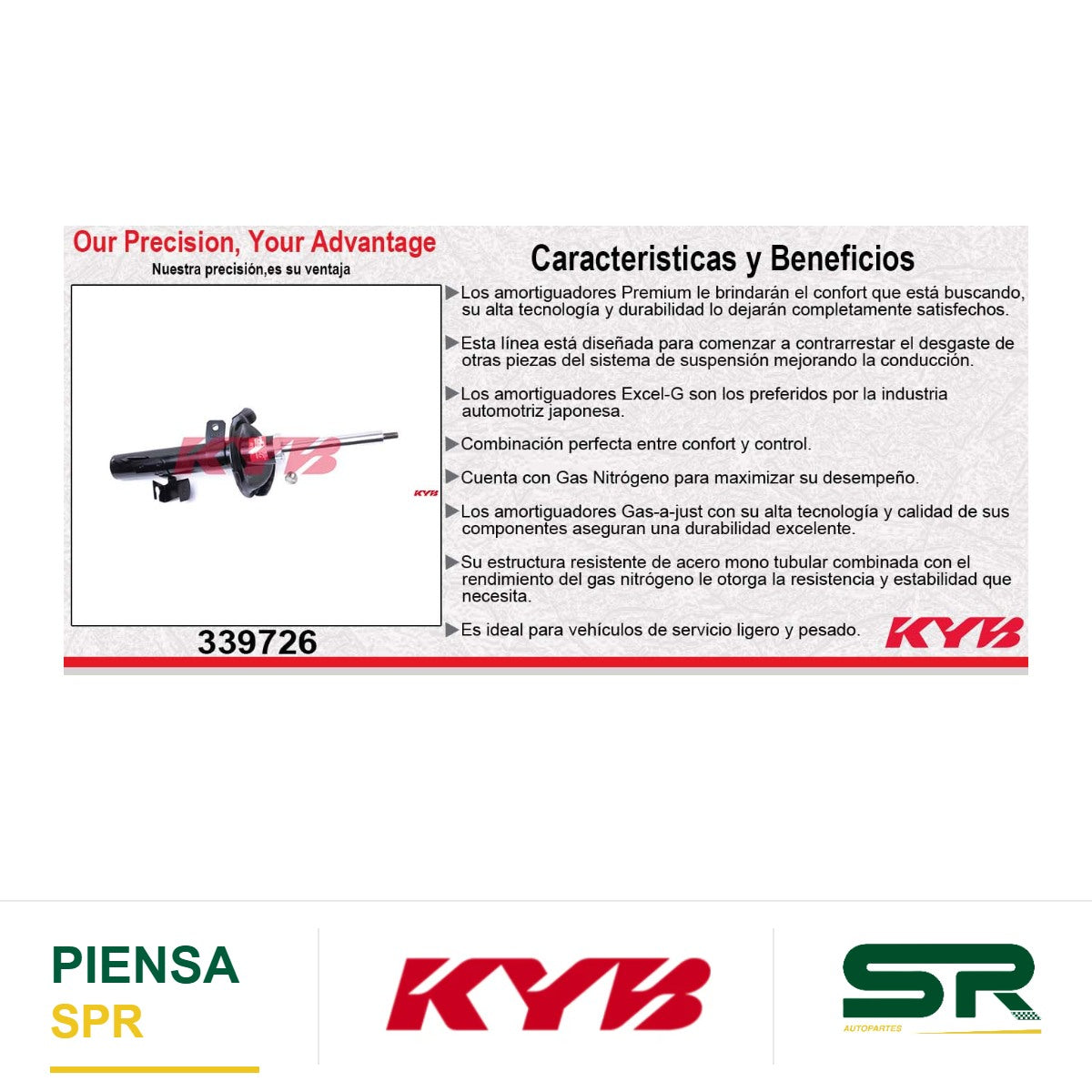 AMORTIGUADOR DELANTERO IZQUIERDO GAS EXCEL-G MAZDA 3 (2006-2009) KYB