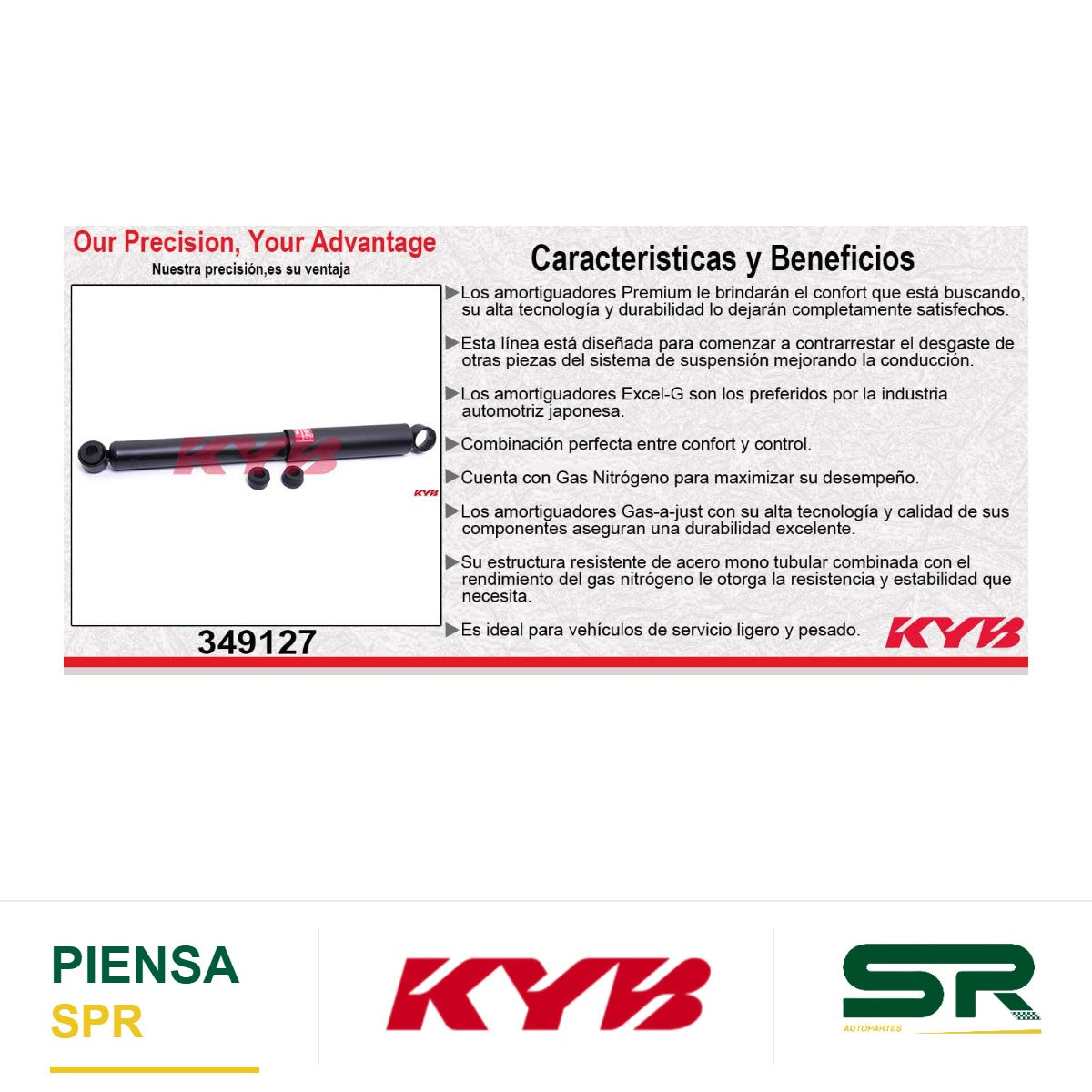 AMORTIGUADOR TRASERO GAS EXCEL-G ISUZU ELF 300 (2006-2008) - ISUZU ELF 400 (2007-2008) KYB