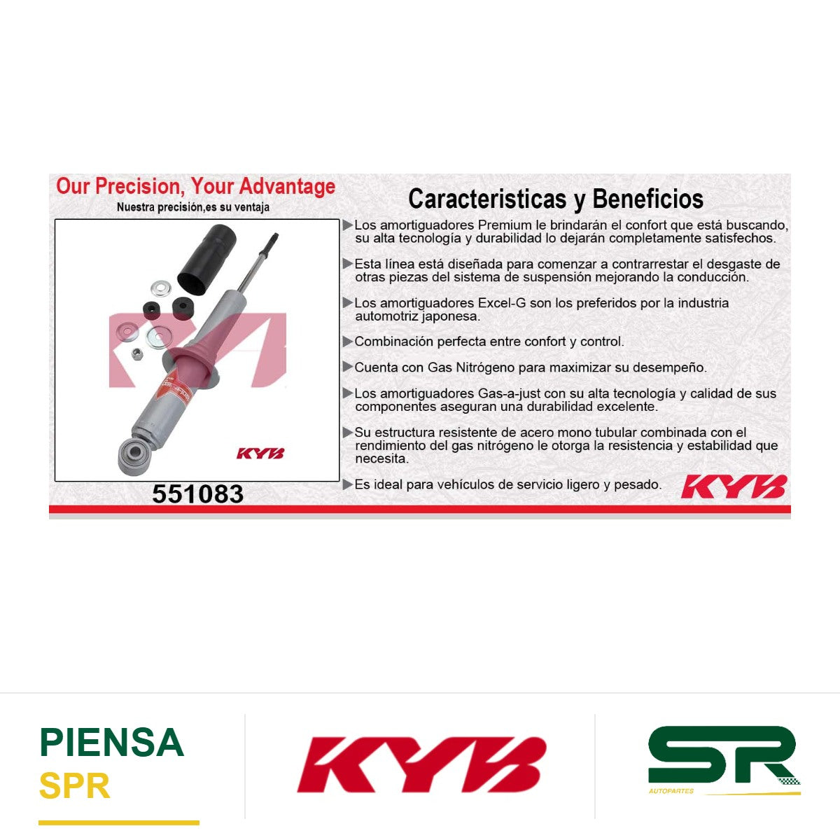AMORTIGUADOR DELANTERO GAS-A-JUST TOYOTA TACOMA 4WD (1995-2004) - TACOMA 2WD (1998-2002) KYB
