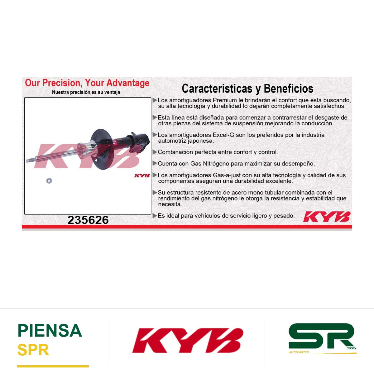 AMORTIGUADOR DELANTERO GAS EXCEL-G CHRYS PT CRUISER TODOS INC TURBO (2001-2010) KYB