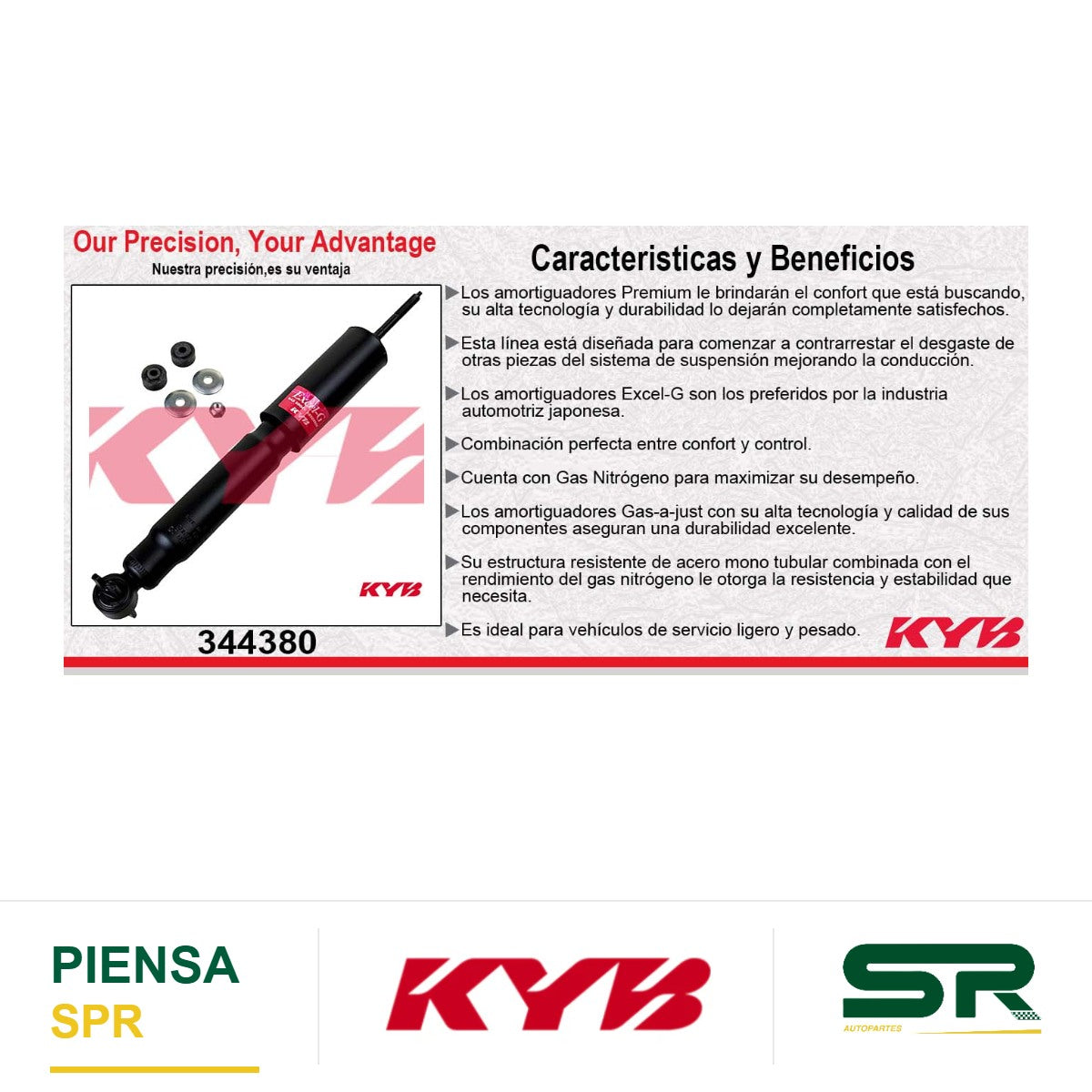 AMORTIGUADOR DELANTERO GAS EXCEL-G CHEV CHEYENNE Y SILVERADO 1500 / 2500 4X2 (1999-2008) KYB