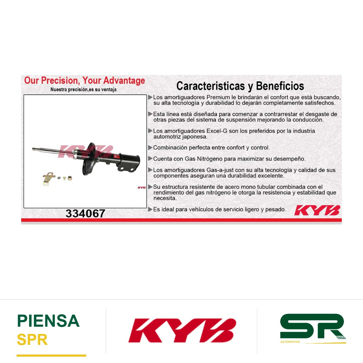 AMORTIGUADOR DELANTERO GAS EXCEL-G TOYOTA CAMRY 1987-1991 - LEXUS. ES250 1990-1991. KYB
