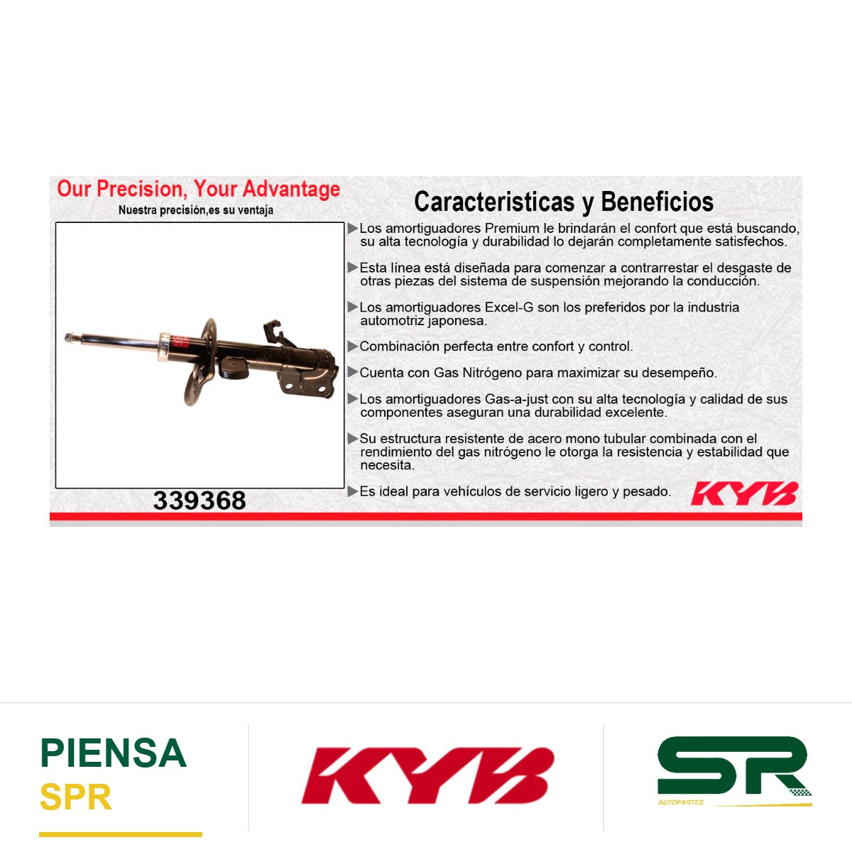 AMORTIGUADOR DELANTERO IZQUIERDO GAS EXCEL-G NISSAN SENTRA (2013-2019) KYB