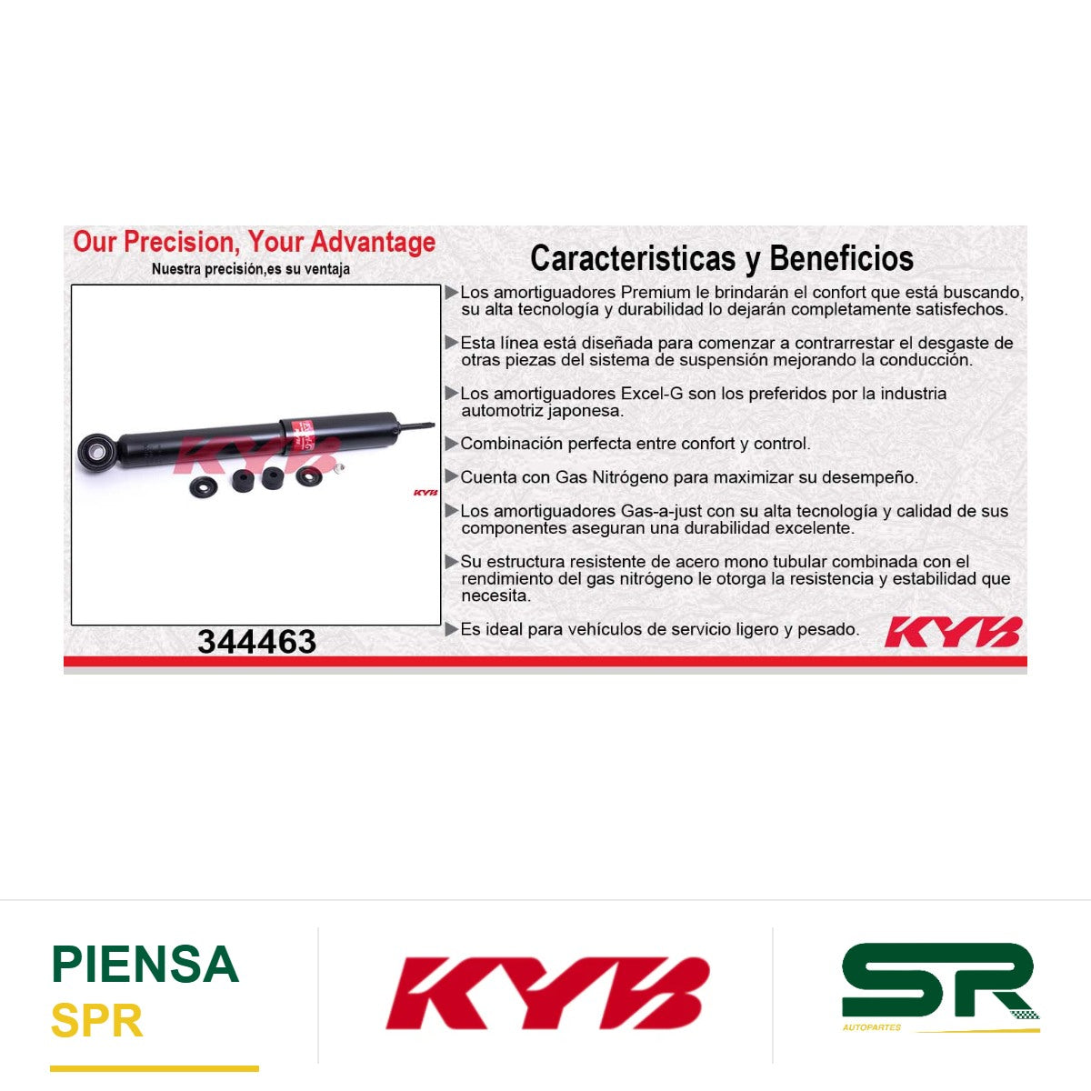 AMORTIGUADOR DELANTERO GAS EXCEL-G NISSAN VAN URVAN (2002-2013). KYB