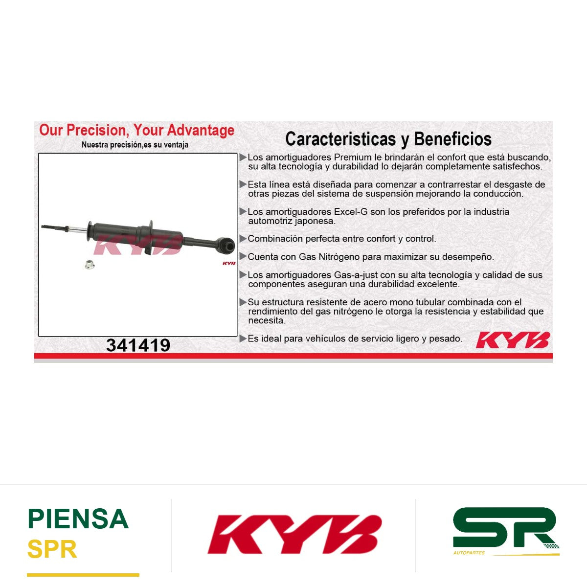 AMORTIGUADOR DELANTERO GAS EXCEL-G FORD EXPLORER 2WD & 4WD (2004-2005) KYB