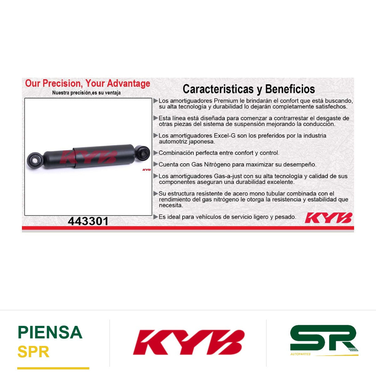 AMORTIGUADOR TRASERO HIDRÁULICO PONTIAC MATIZ L4 1.0 (2004-2005). KYB
