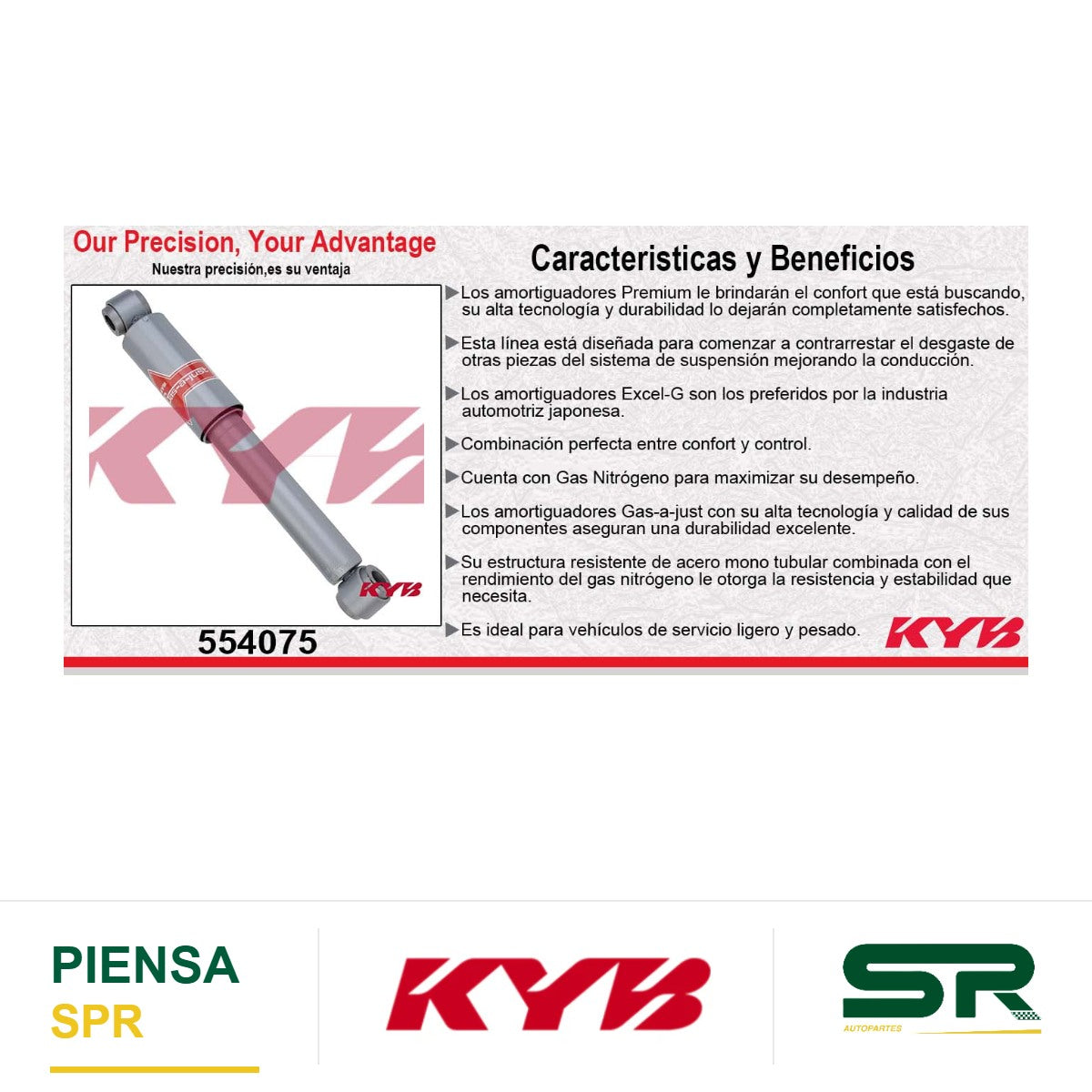 AMORTIGUADOR TRASERO GAS-A-JUST NISSAN XTERRA (2000-2004). KYB