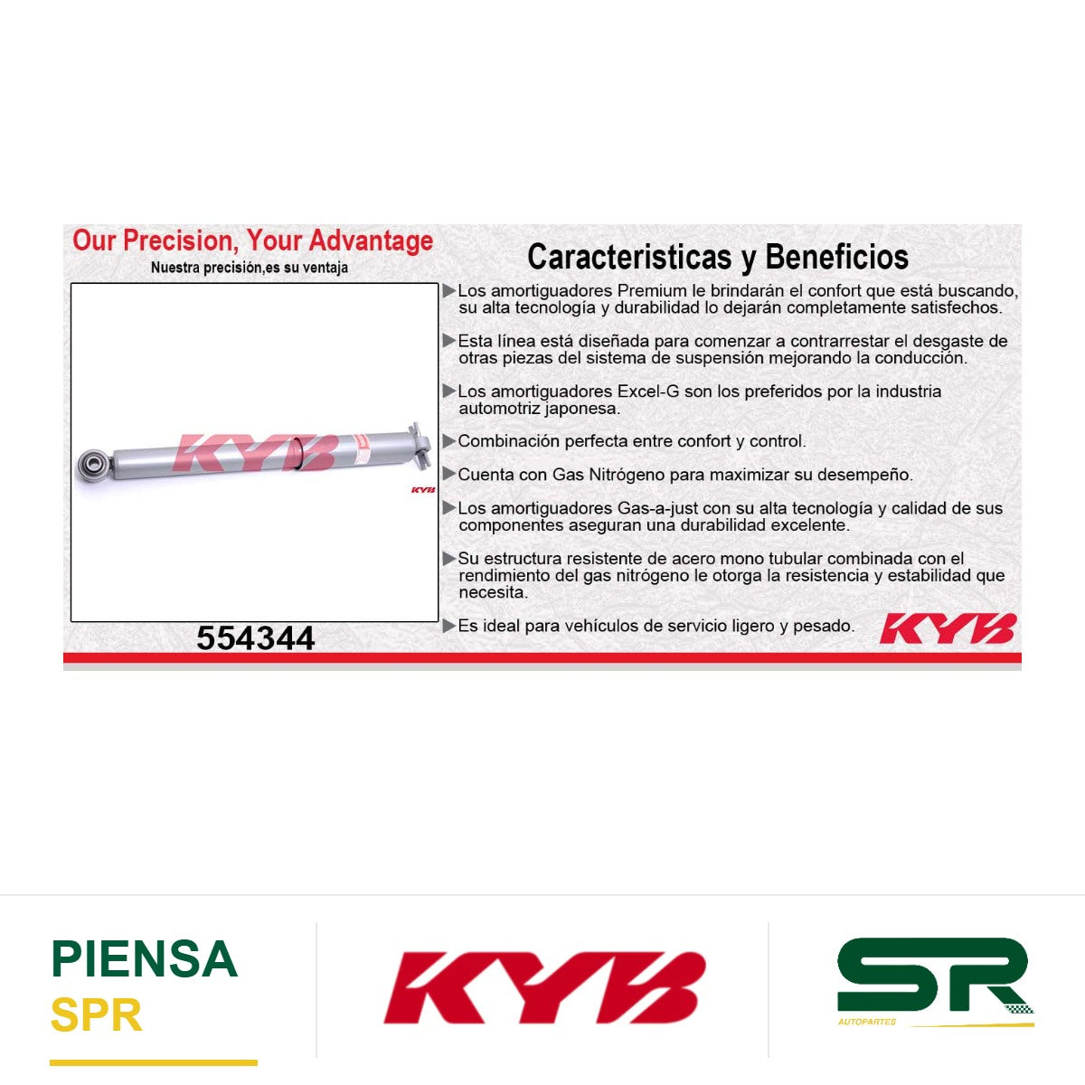 AMORTIGUADOR TRASERO GAS-A-JUST CHEV CARGO EXPRESS VAN 1500 2WD (2009-2014) KYB