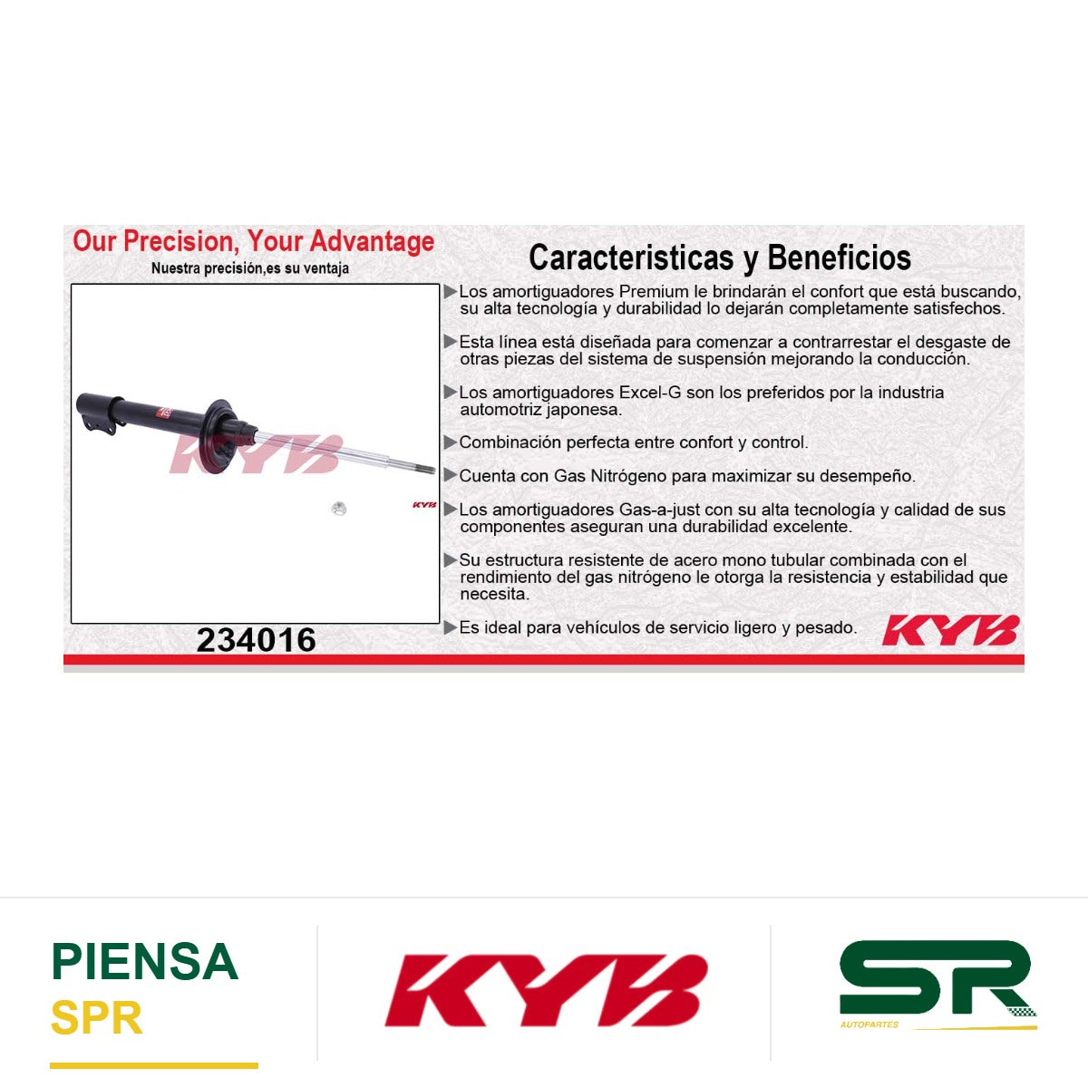 AMORTIGUADOR TRASERO GAS EXCEL-G FORD TOPAZ (1984-1994) - TEMPO (1984-1994). KYB