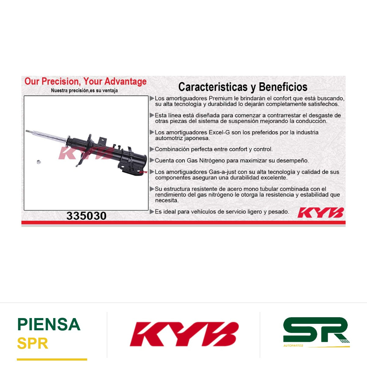 AMORTIGUADOR DELANTERO DERECHO GAS EXCEL-G NISSAN. PATHFINDER (1999-2001) KYB