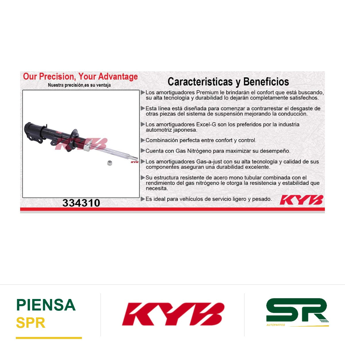AMORTIGUADOR TRASERO DERECHO GAS EXCEL-G TOYOTA MR2 SPYD (2000-2005) KYB