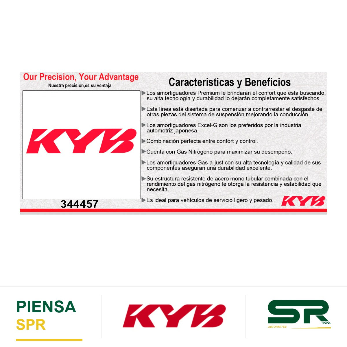AMORTIGUADOR TRASERO GAS EXCEL-G VW CADDY PASAJEROS (2014-2017). KYB