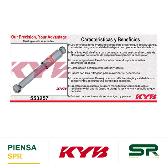 AMORTIGUADOR TRASERO DERECHO GAS-A-JUST NISSAN DELANTERAIER (1999-2004) - NP300 (2016-2021) - PATHFINDER (1987-1995) - XTERRA (2000-2004). KYB