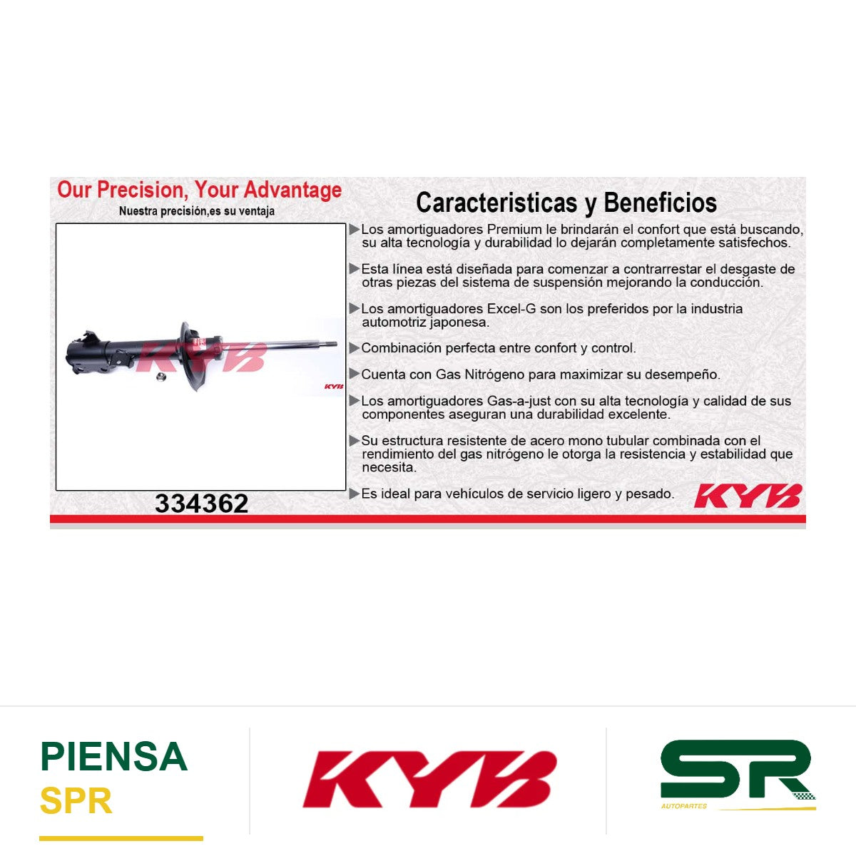 AMORTIGUADOR TRASERO DERECHO GAS EXCEL-G NISSAN XTRAIL (2001-2007) KYB