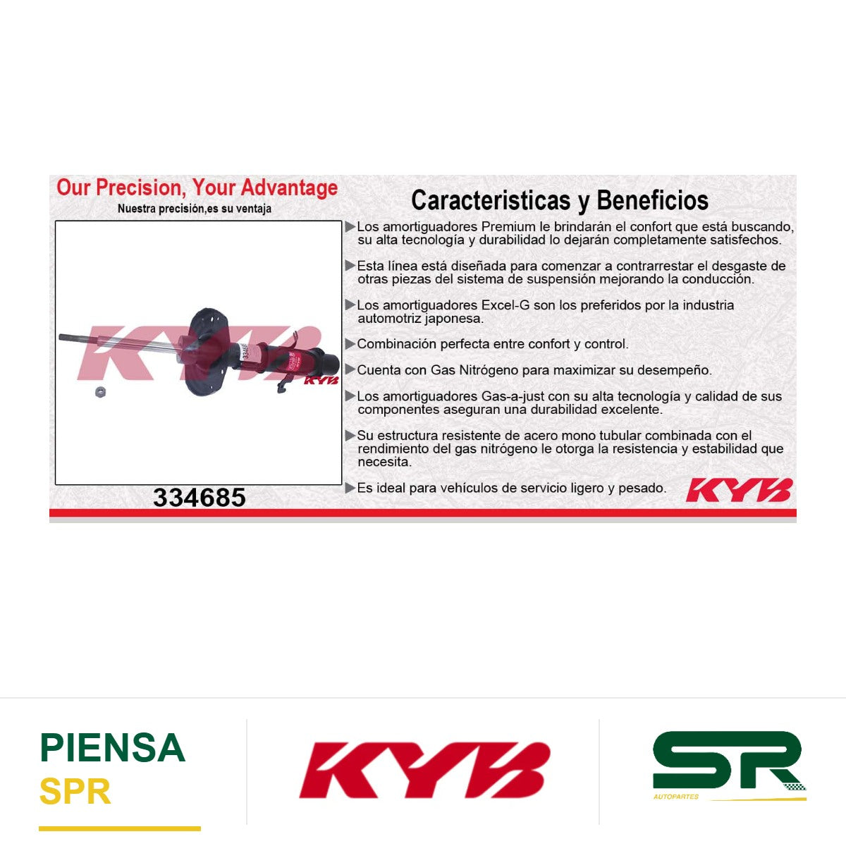 AMORTIGUADOR DELANTERO IZQUIERDO GAS EXCEL-G CHEV CAMARO V6 (2010-2012) KYB