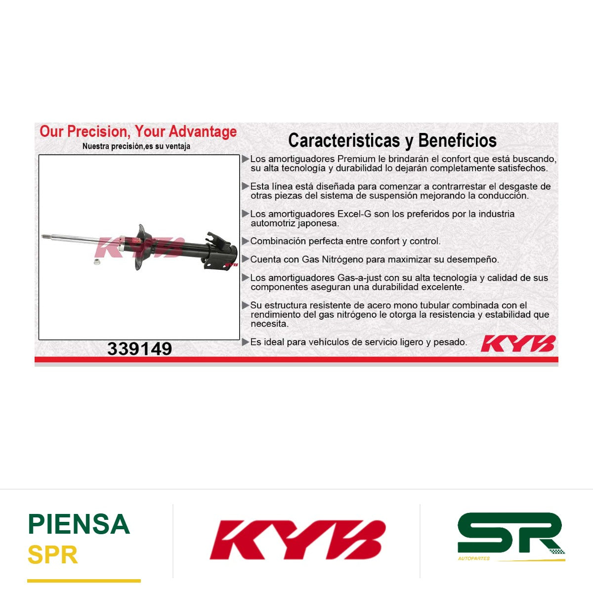 AMORTIGUADOR TRASERO DERECHO GAS EXCEL-G SUBARU. FORESTER (2006-2008) EXC. AUTONIVELANTE KYB