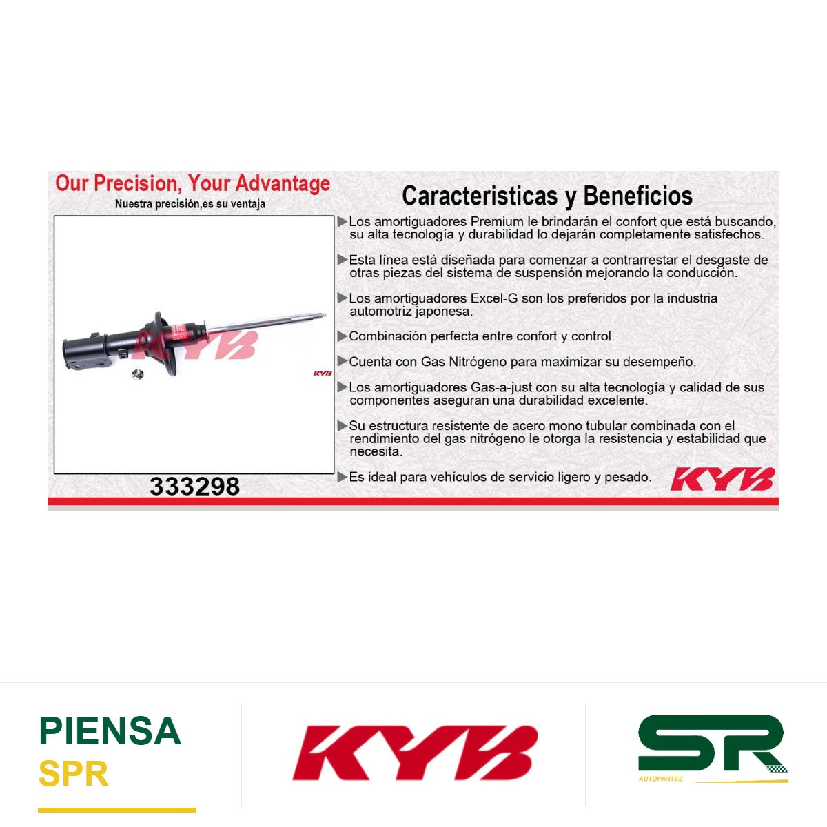 AMORTIGUADOR DELANTERO GAS EXCEL-G DODGE ATOS (2000-2013). KYB