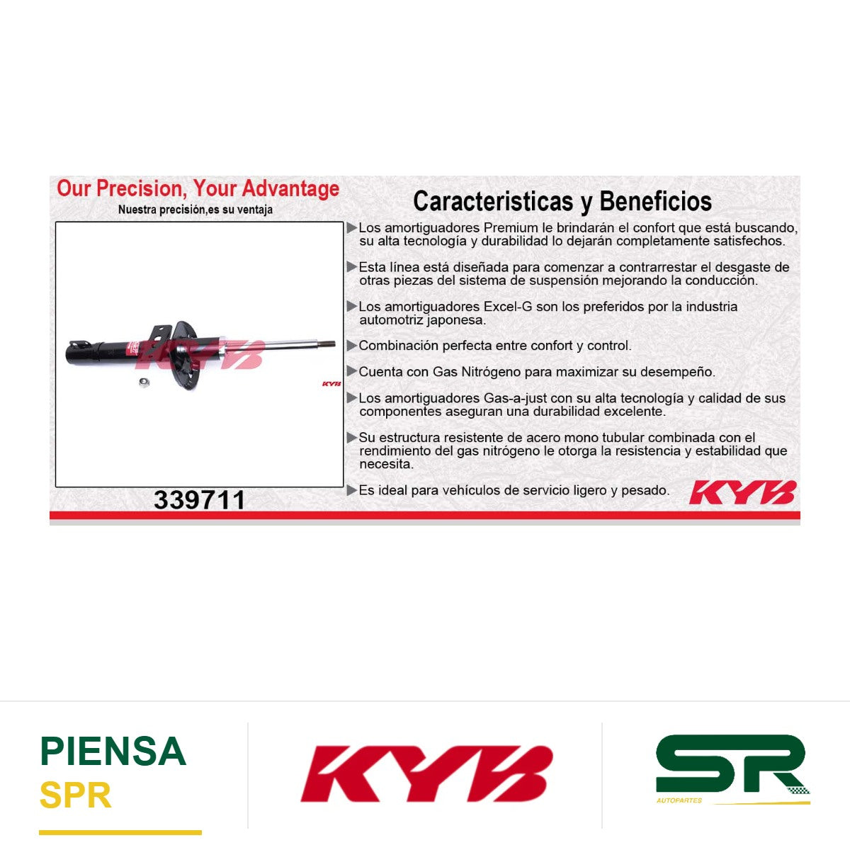 AMORTIGUADOR DELANTERO GAS EXCEL-G VW CROSSFOX TODOS (2005-2013) KYB