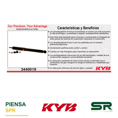 AMORTIGUADOR DELANTERO GAS EXCEL-G DODGE RAM 2500 2WD / 4WD EXC. SUSPENSIËN DE AIRE O HEAVY DUTY (2015-2017). KYB