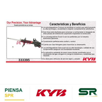 AMORTIGUADOR DELANTERO IZQUIERDO GAS EXCEL-G NISSAN SENTRA SE-R (SOLO PARA MODELOS AMERICANOS) (2002-2006) - RENAULT SCALA TODOS (2010-2013) KYB