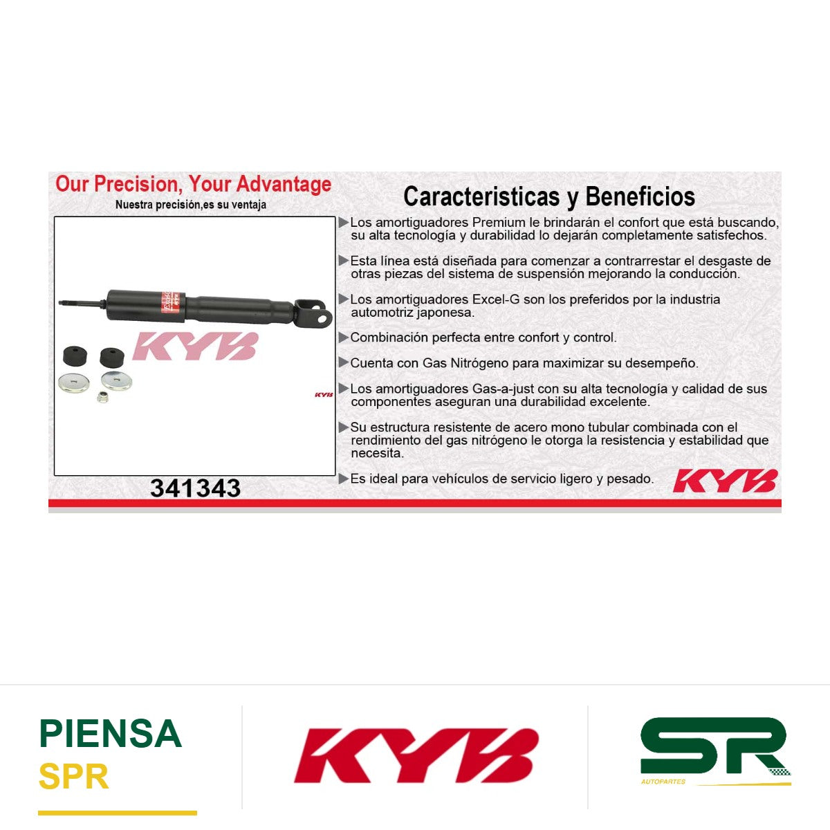 AMORTIGUADOR DELANTERO GAS EXCEL-G CHEV AVALANCHE 150 (2002-2006) - EXPRESS 1500 (2003-2010) - EXPRESS 2500 (03 - SUBURBAN 1500( 2000-2006) - TAHOE (2000-2006) - SAVANA 1500 (2003-2010) - YUKON (2000-2006) KYB