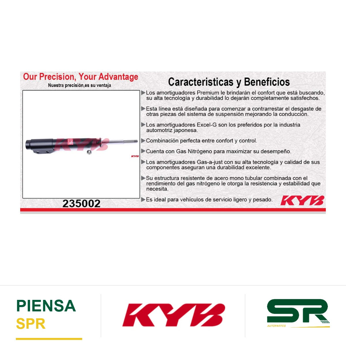 AMORTIGUADOR DELANTERO DERECHO GAS EXCEL-G FORD COUGAR TODOS 1983-1986 - FORD THUNDERBIRD TODOS DIC.1980-1986. KYB