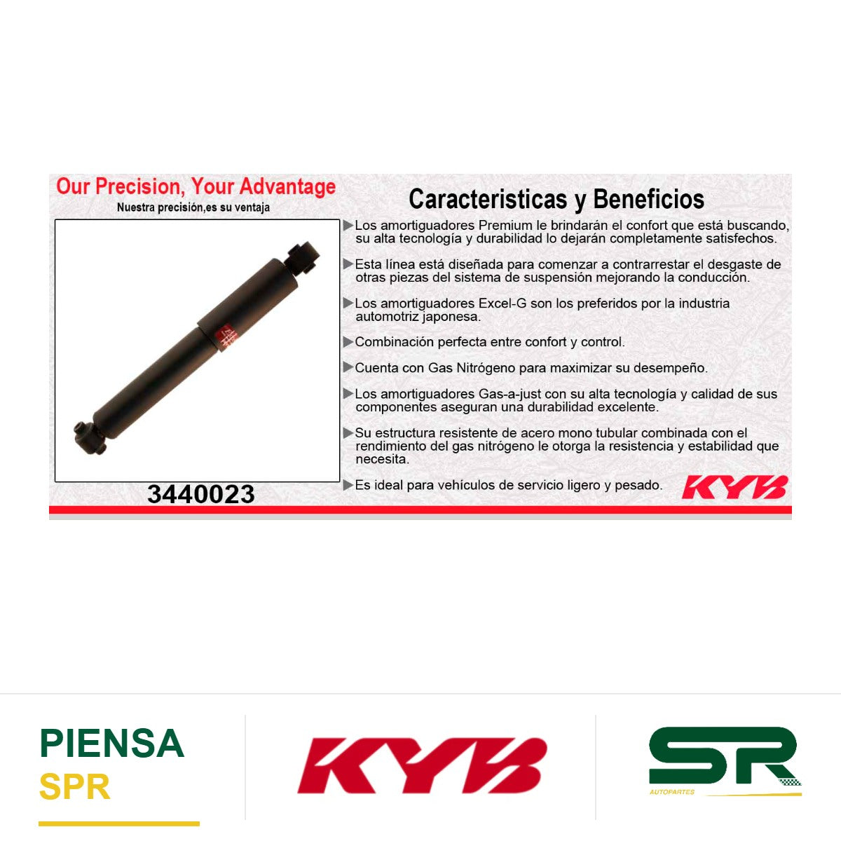 AMORTIGUADOR TRASERO DERECHO GAS EXCEL-G TOYOTA HIGHLANDER (2014-2019). 8709204 KYB