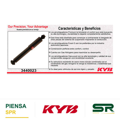 AMORTIGUADOR TRASERO DERECHO GAS EXCEL-G TOYOTA HIGHLANDER (2014-2019). 8709204 KYB
