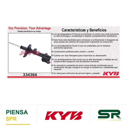 AMORTIGUADOR DELANTERO DERECHO GAS EXCEL-G ACURA MDX (2001-2002) - HONDA PILOT (2003-2008). KYB