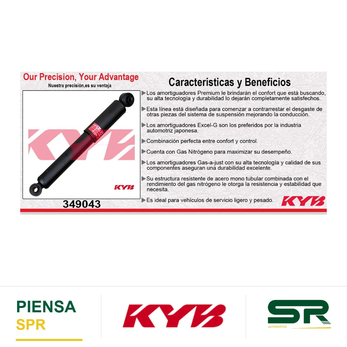 AMORTIGUADOR TRASERO GAS EXCEL-G CHEV COBALT (2005-2010) - HHR (2006-2011) - PONTIAC G5 (2007-2009) - PERSUIT (2005-2006). KYB