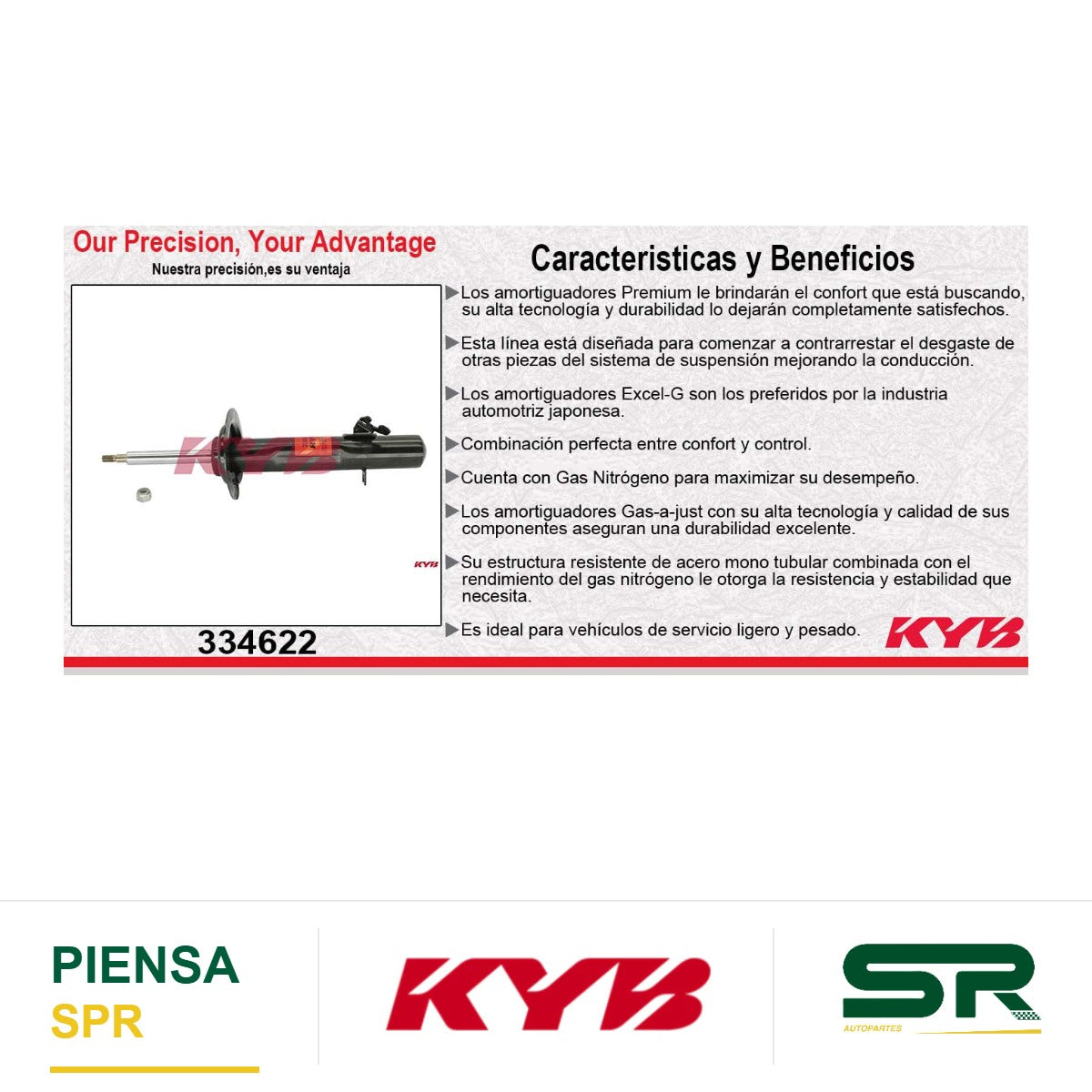 AMORTIGUADOR DELANTERO IZQUIERDO GAS EXCEL-G MINI COOPER (2002-2013) KYB