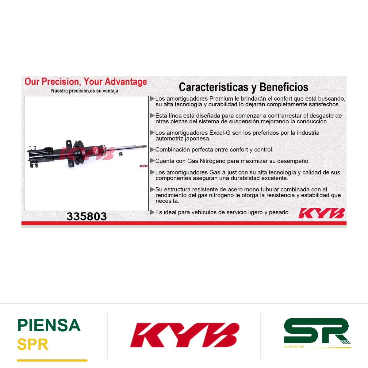 AMORTIGUADOR DELANTERO GAS EXCEL-G RENAULT TRAFIC (2007-2014). KYB