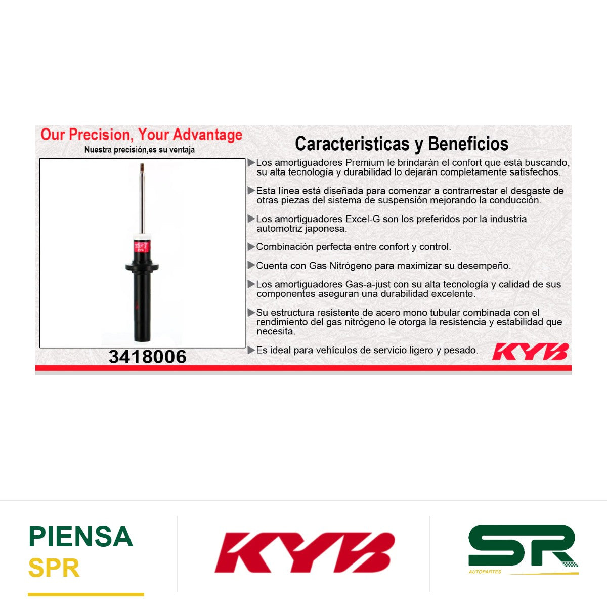 AMORTIGUADOR DELANTERO GAS EXCEL-G AUDI Q5 L4 2.0 (2018-2020). KYB
