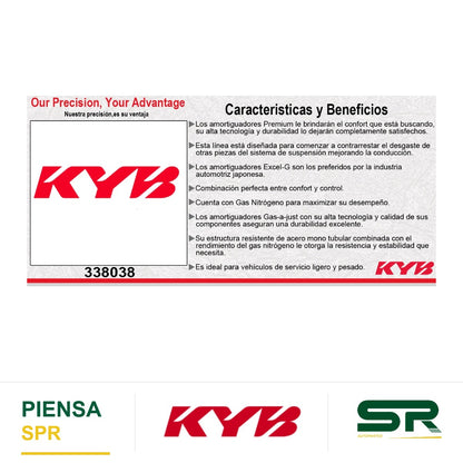 AMORTIGUADOR DELANTERO GAS EXCEL-G DODGE RAM 700 (2015-2020) CABINA SENCILLA 2 PUESTA EXC. PROMASTER RAPID " SIN BRACKET PARA TONILLO ESTABILIZADOR " KYB