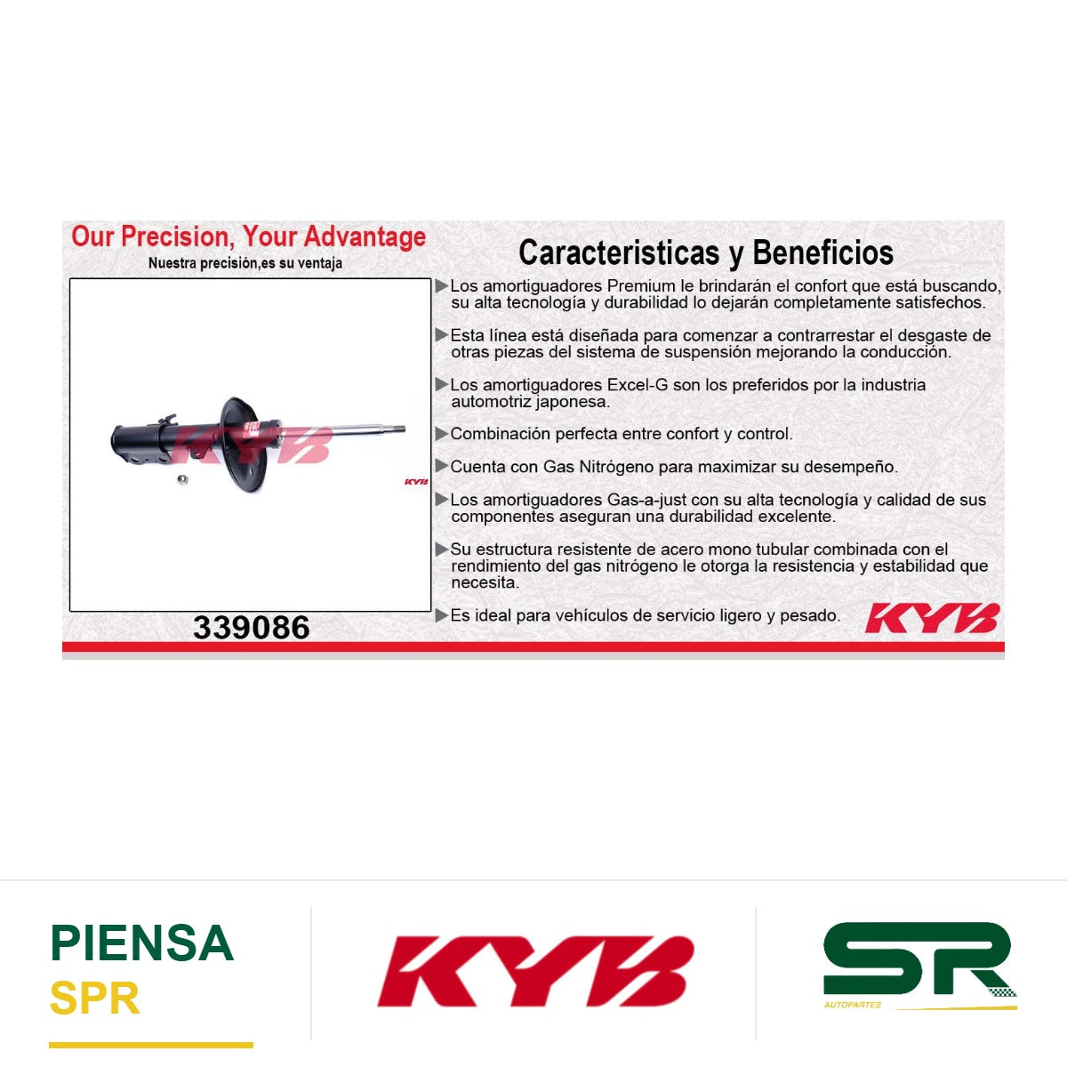 AMORTIGUADOR DELANTERO DERECHO GAS EXCEL-G TOYOTA AVALON TODOS (1995-2003) KYB