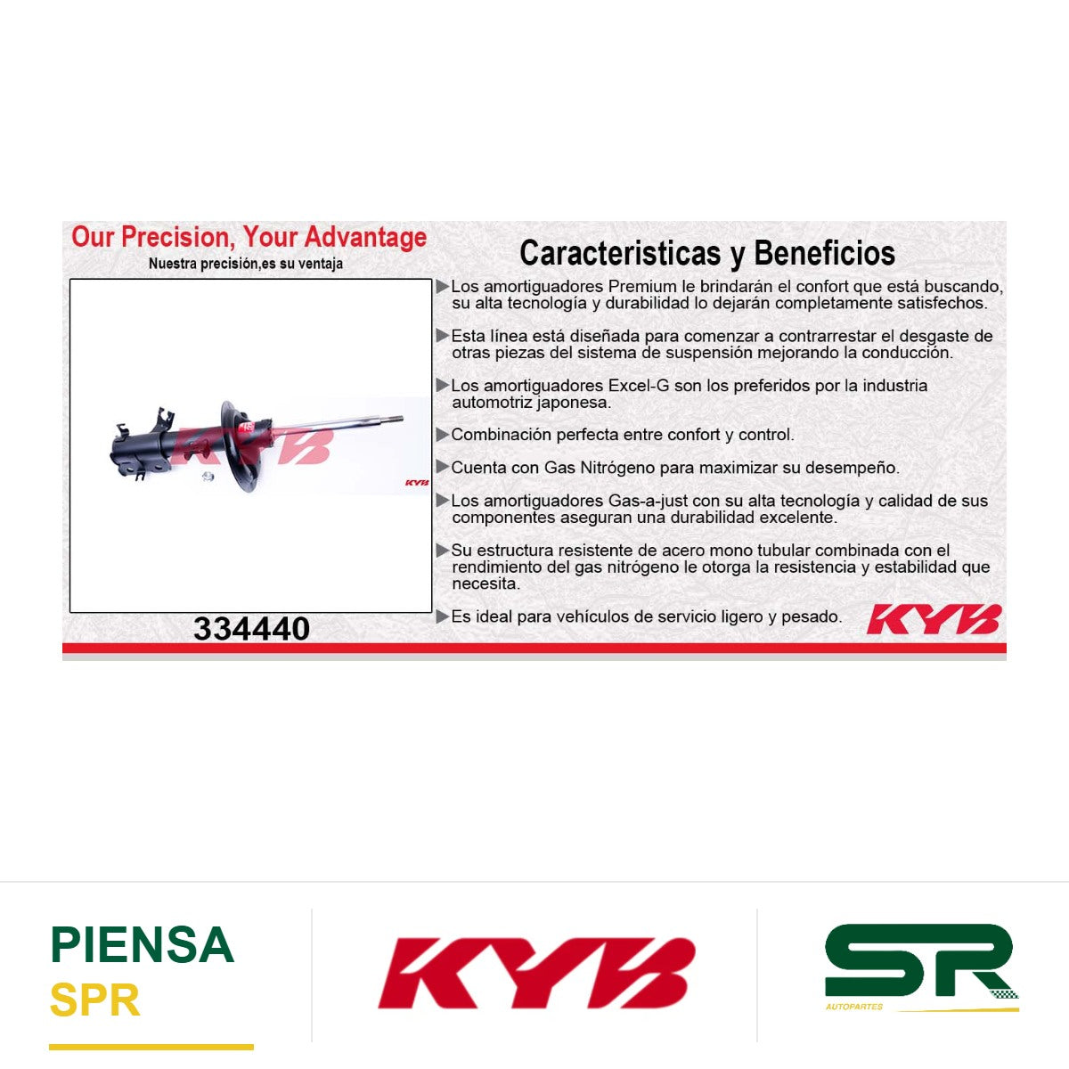 AMORTIGUADOR DELANTERO DERECHO GAS EXCEL-G NISSAN ALTIMA (2002-2005) KYB