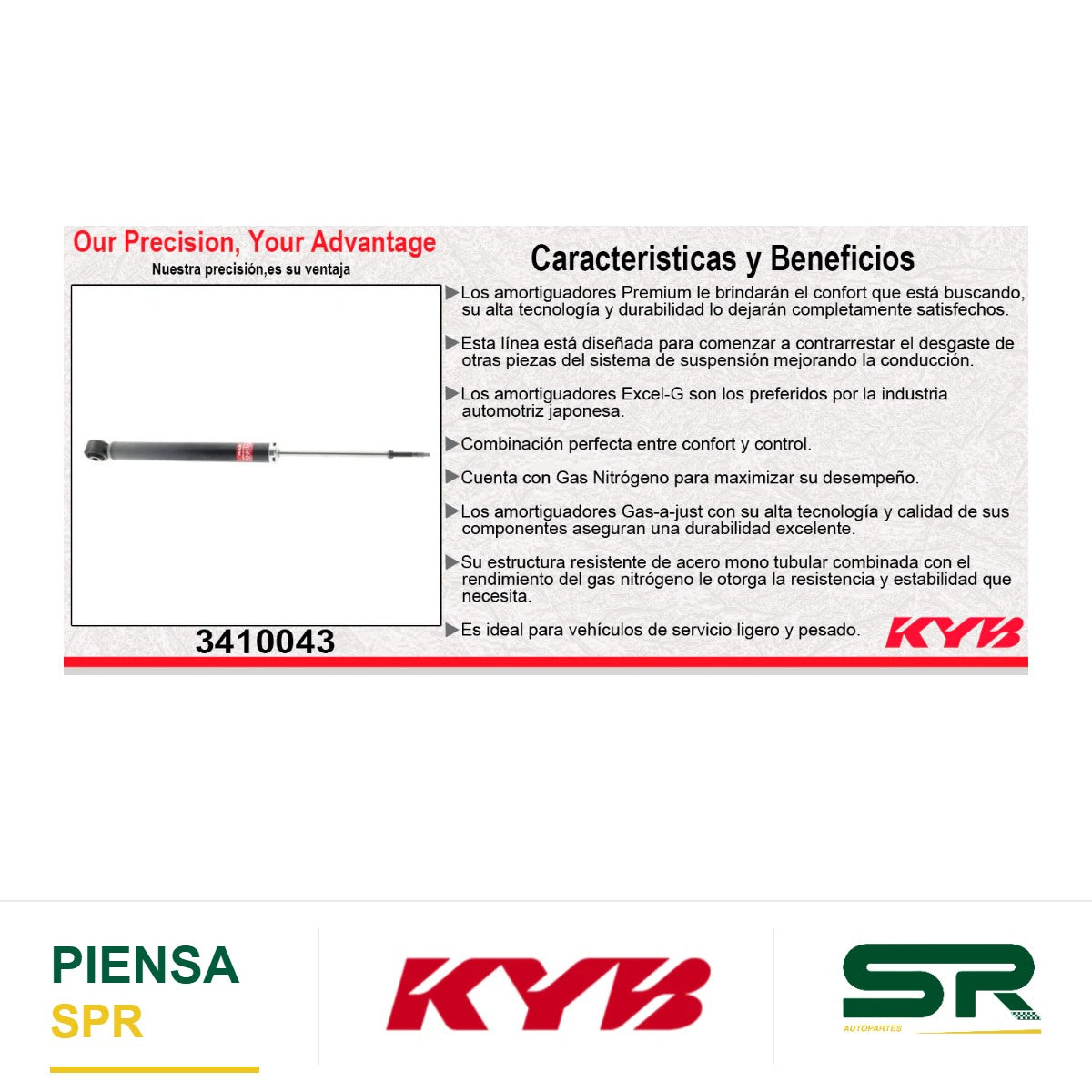 AMORTIGUADOR TRASERO GAS EXCEL-G ACURA TLX (2015-2020). KYB