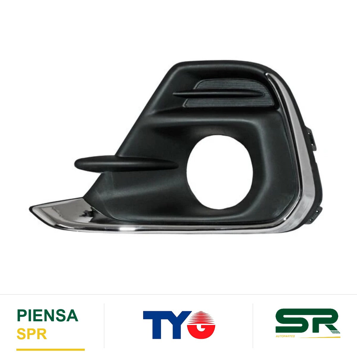 REJILLA IZQUIERDA PARA FARO DE NIEBLA CON MOLDURA CROMADA CHEVROLET SPARK 2016-2018 TYG