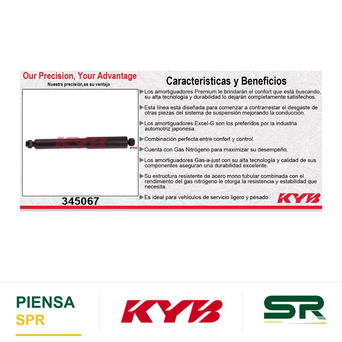 AMORTIGUADOR TRASERO GAS EXCEL-G NISSAN. DELANTERAIER 2WD (2005-2010) KYB