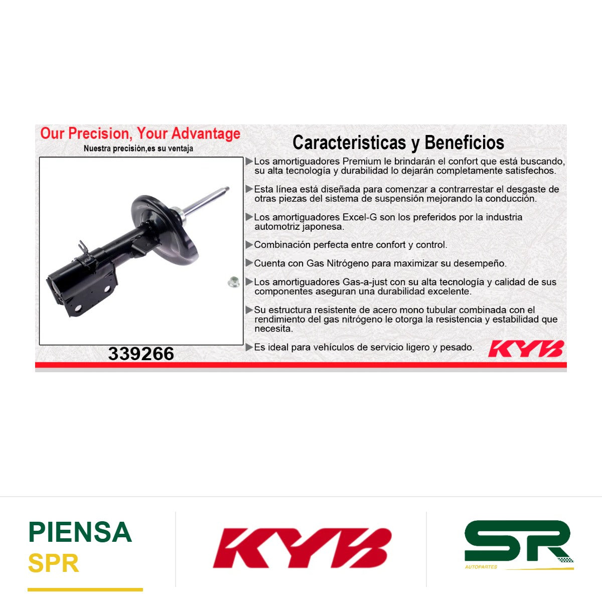 AMORTIGUADOR DELANTERO IZQUIERDO GAS EXCEL-G SUZUKI KIZASHI (2010-2013) KYB
