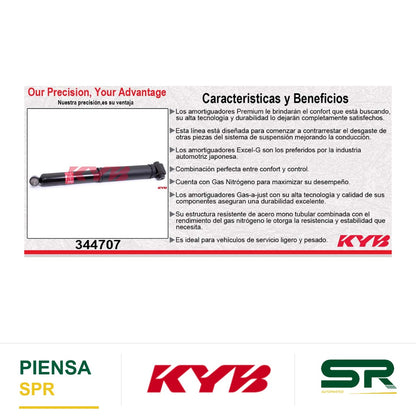 AMORTIGUADOR TRASERO GAS EXCEL-G RENAULT SCENIC L4 2.0 (2001-2009). KYB