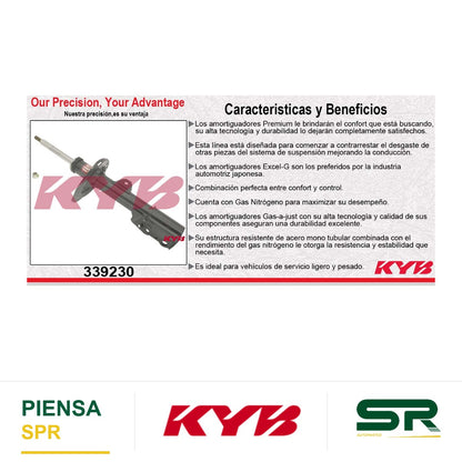 AMORTIGUADOR DELANTERO DERECHO GAS EXCEL-G TOYOTA HIGHLANDER (2008-2010). KYB