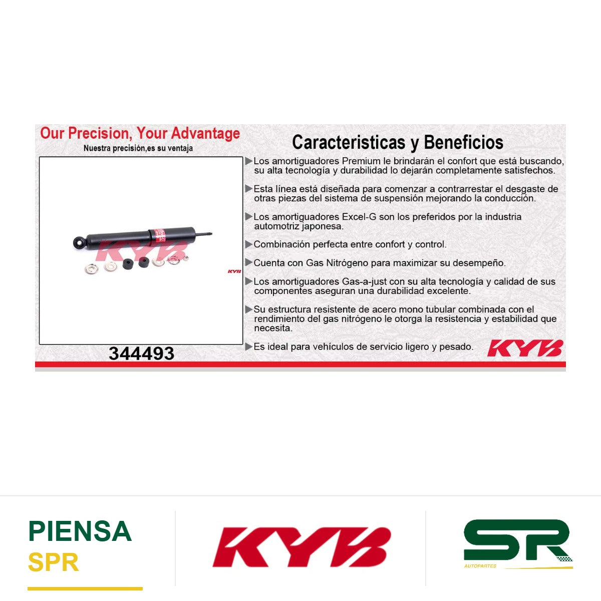 AMORTIGUADOR DELANTERO GAS EXCEL-G TOYOTA HIACE (2007-2018). KYB