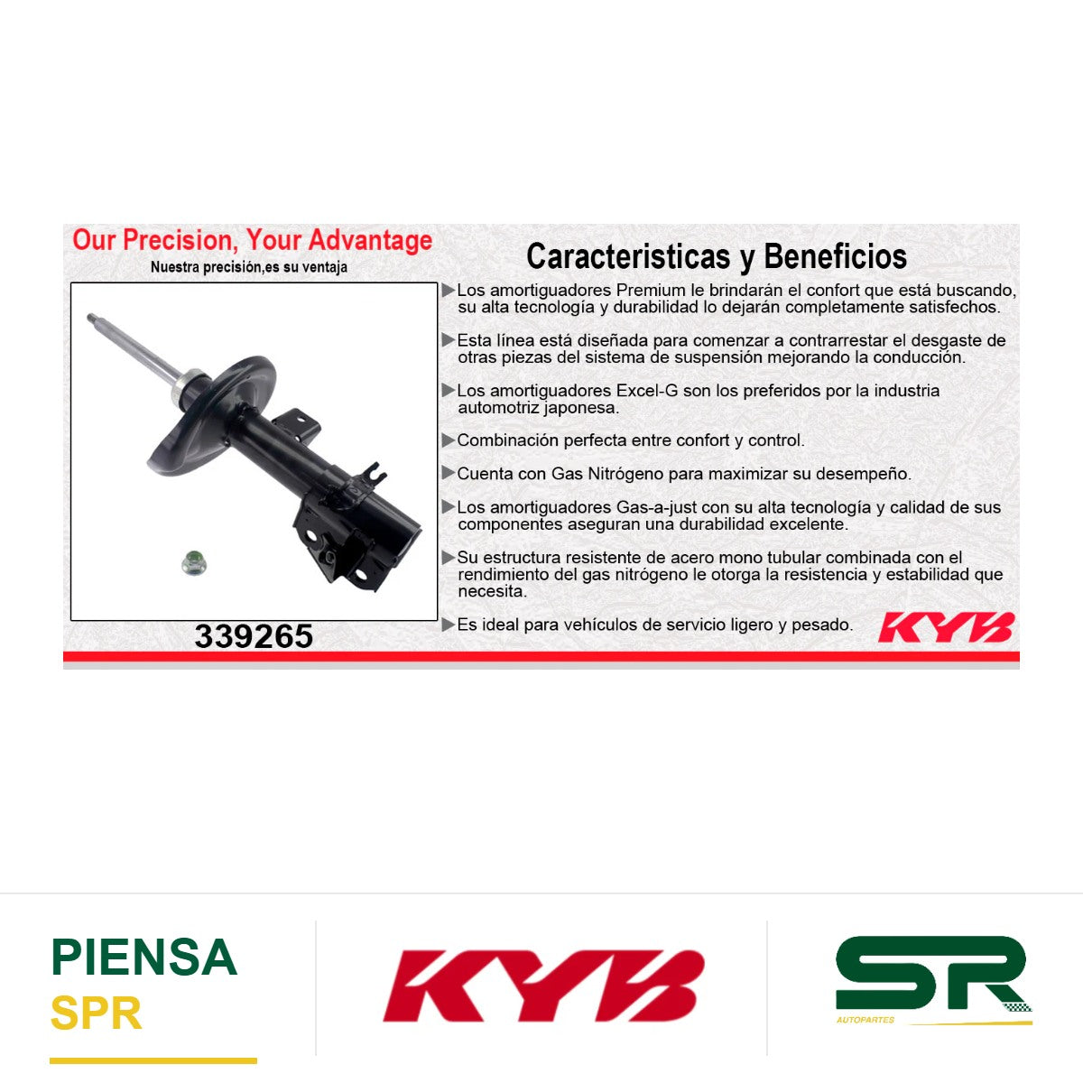 AMORTIGUADOR DELANTERO DERECHO GAS EXCEL-G SUZUKI KIZASHI (2010-2013) KYB