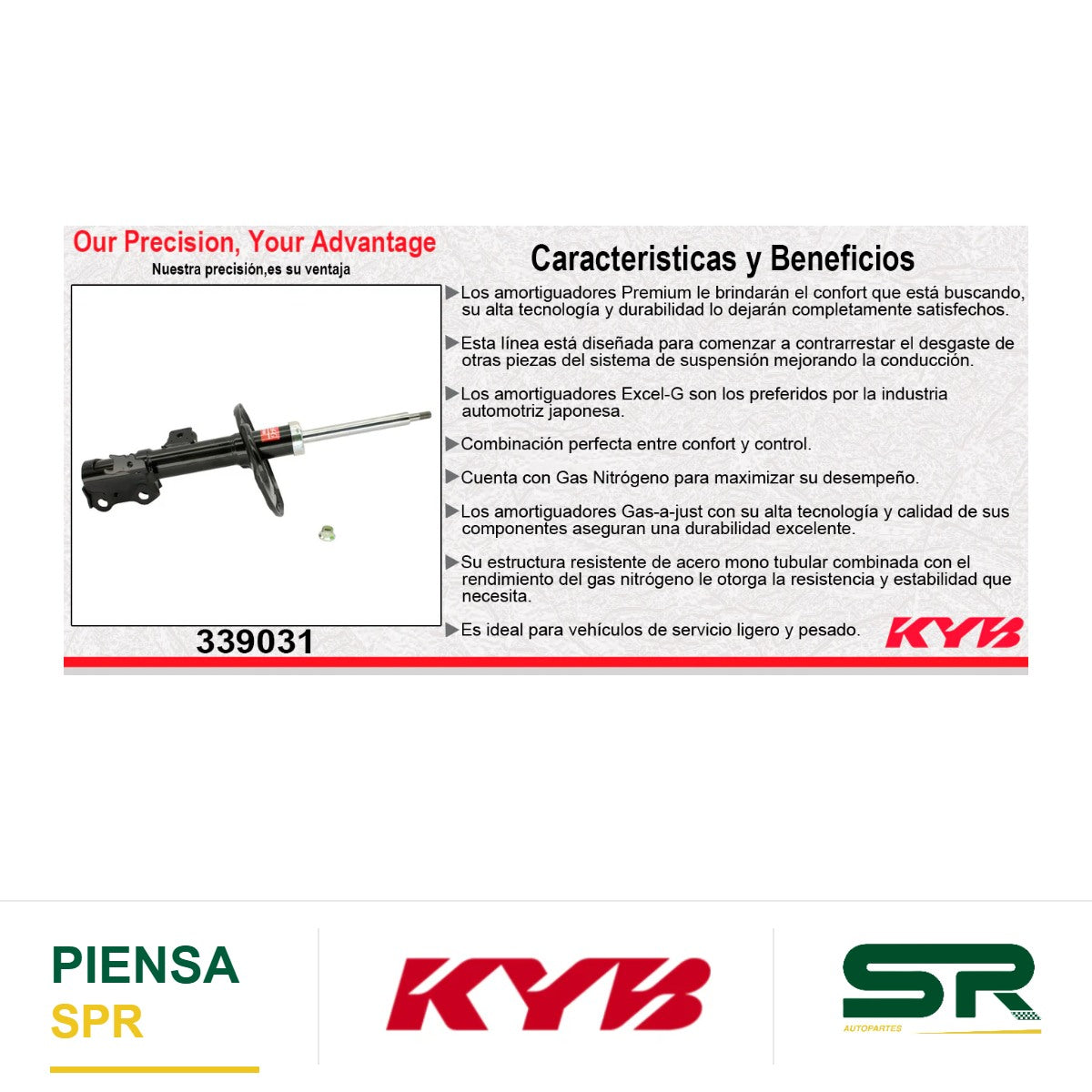 AMORTIGUADOR DELANTERO DERECHO GAS EXCEL-G TOYOTA RAV4 (2006-2012). KYB